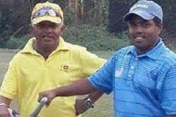 Nandase Perera, his Son Mithun Perera Current Sri Lanka no.01 professional Golf player